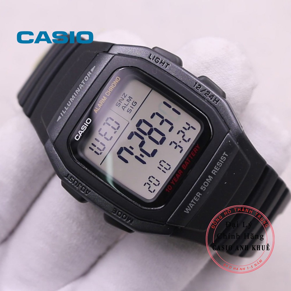 Đồng Hồ Nam Casio W-96H-1BV Dây Nhựa