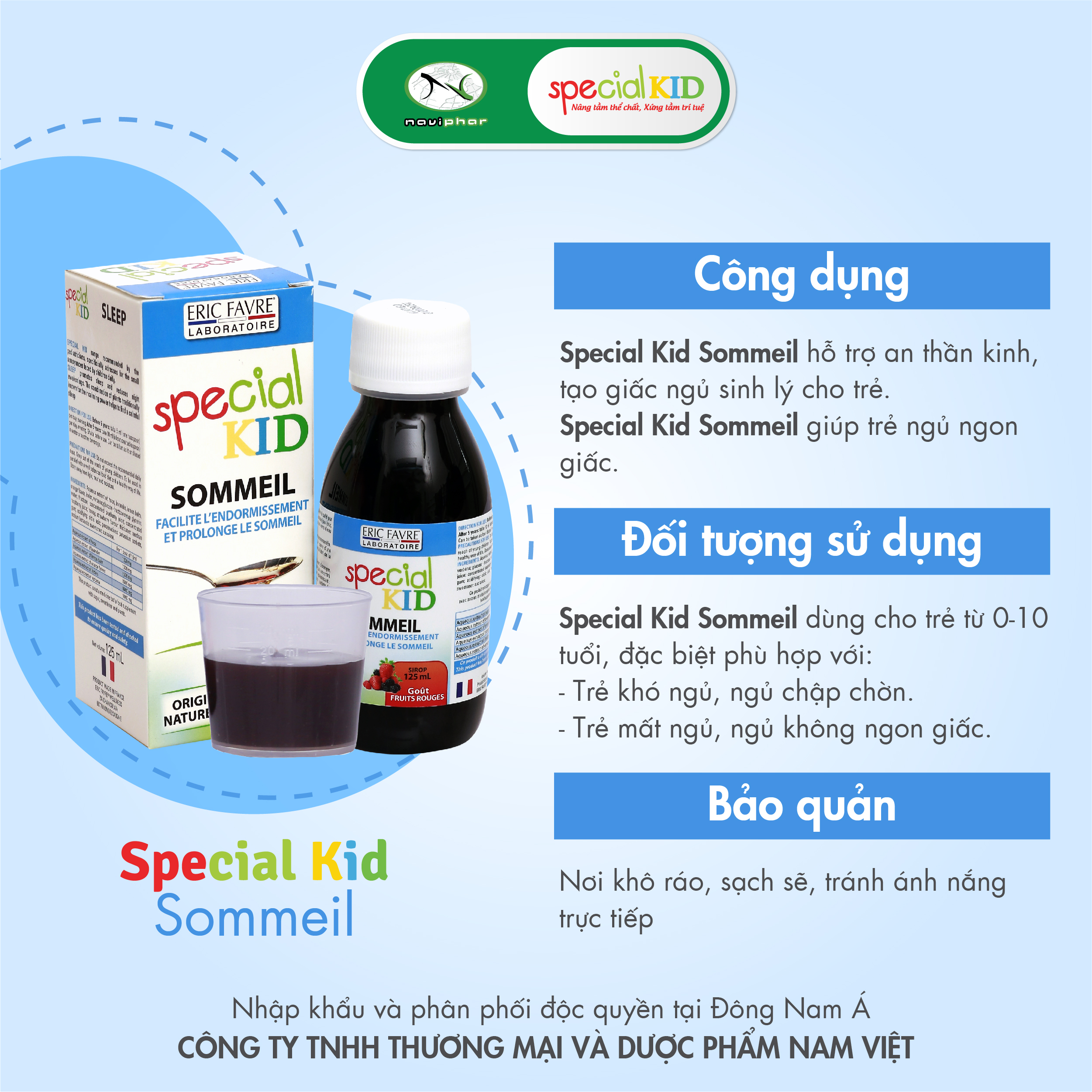 TPBVSK Special Kid Sommeil – Giúp ngủ ngon giấc, ngủ sâu giấc (125ml) [Siro – Nhập khẩu Pháp]