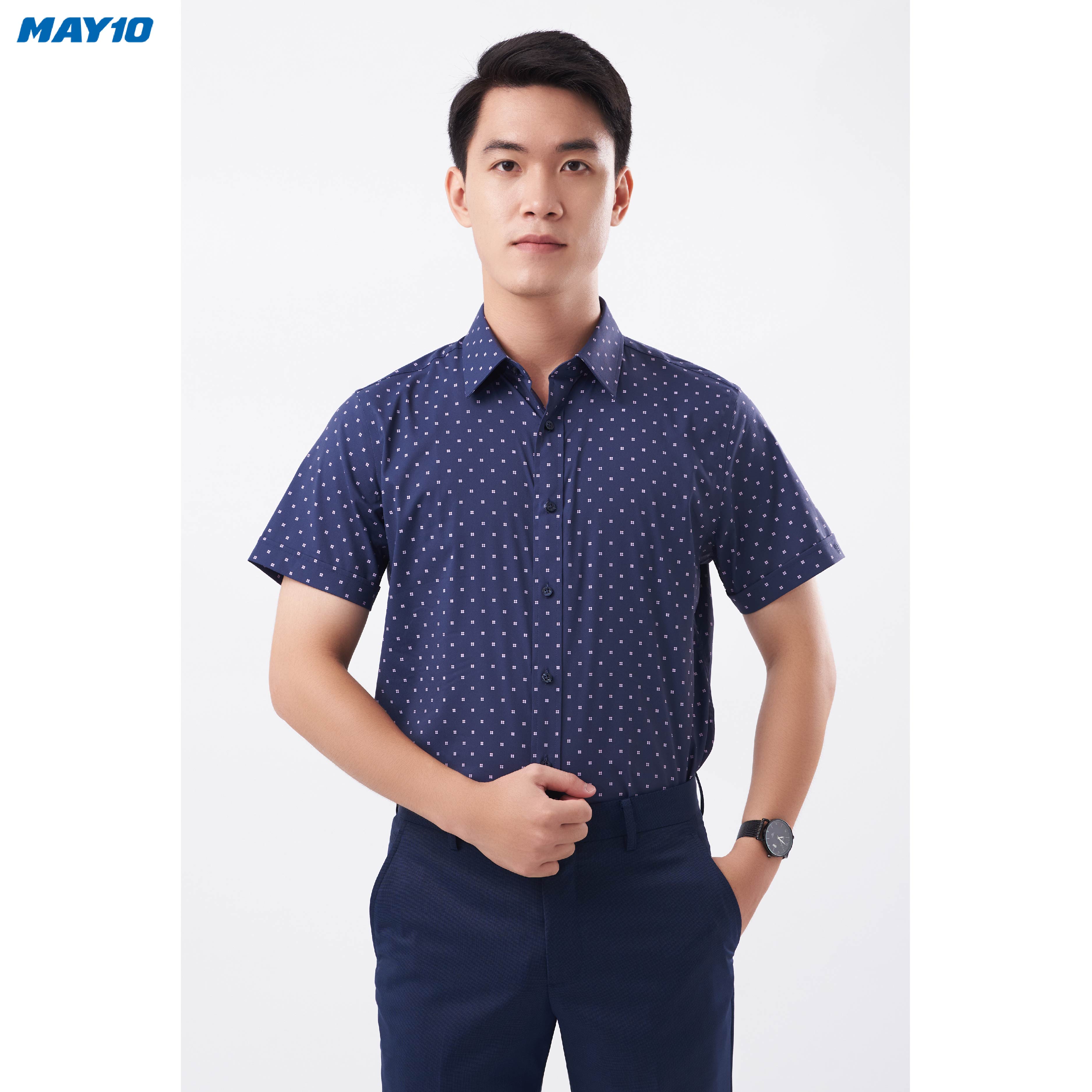 Sơ mi nam cộc tay May 10 form SlimFit mã 010121135 349