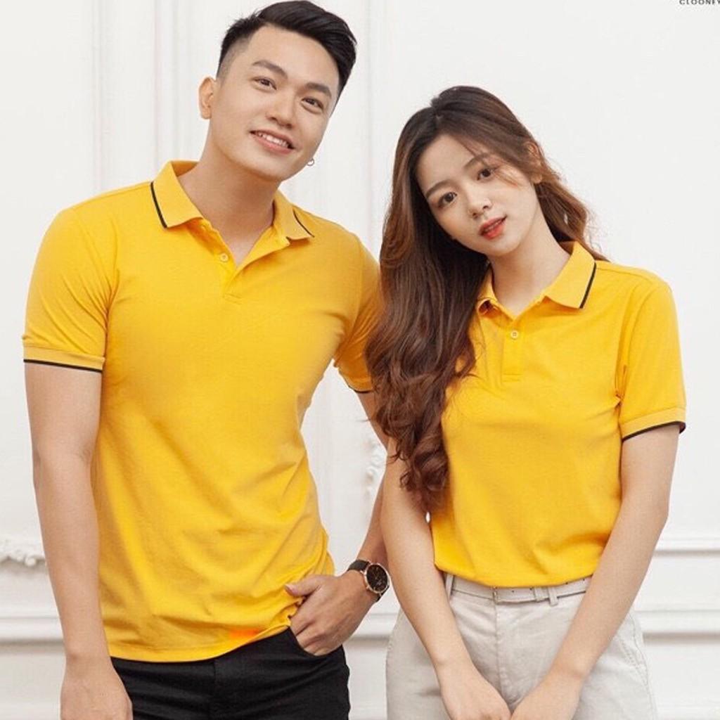 Áo phông nam cổ bẻ phối viền chất cotton