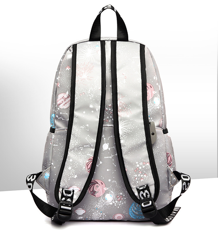 Balo vải dù chống nước họa tiết galaxy phong cách Hàn Quốc cao cấp size 42cm