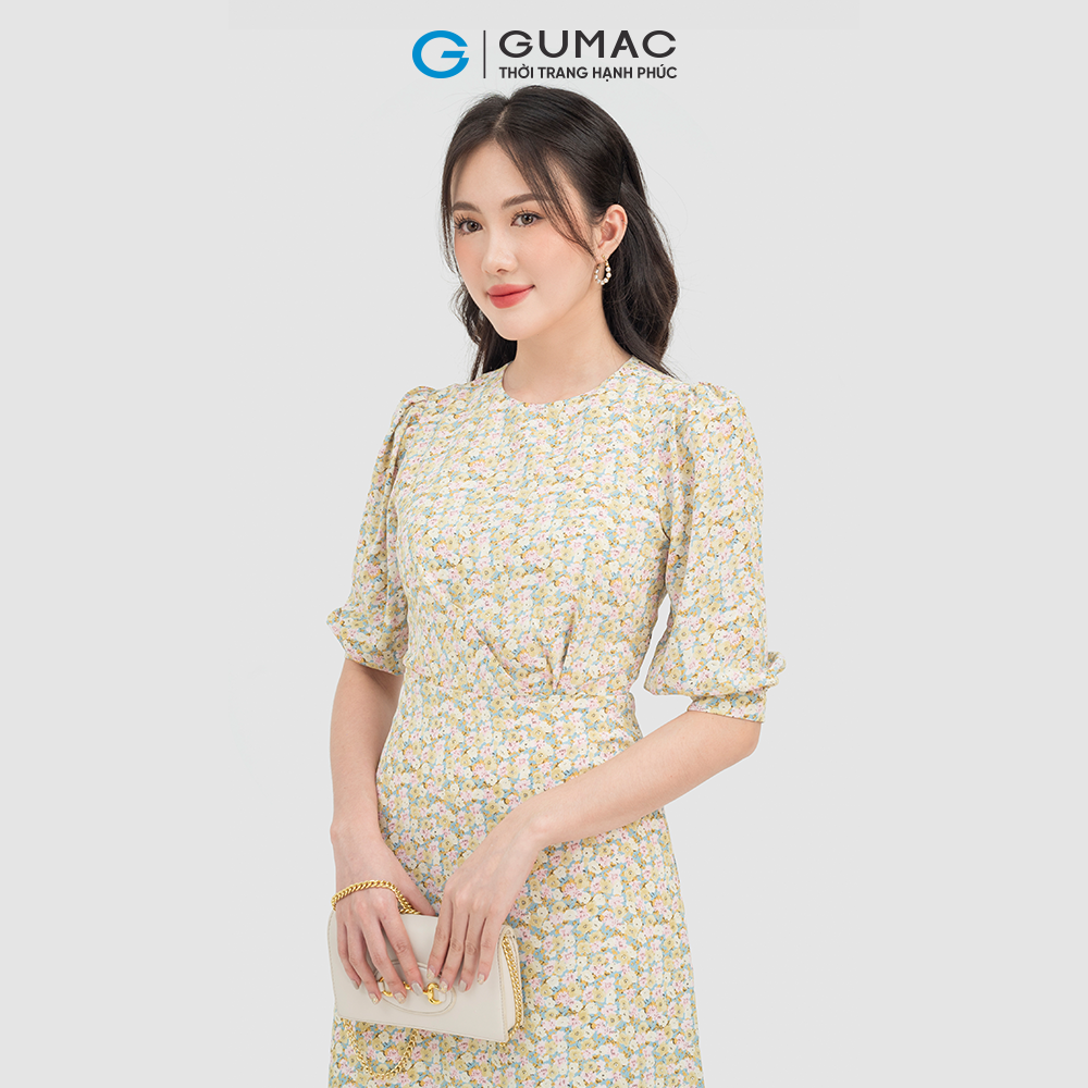 Đầm hoa nữ DC06070 GUMAC, đầm nữ dáng suông thiết kế thanh lịch