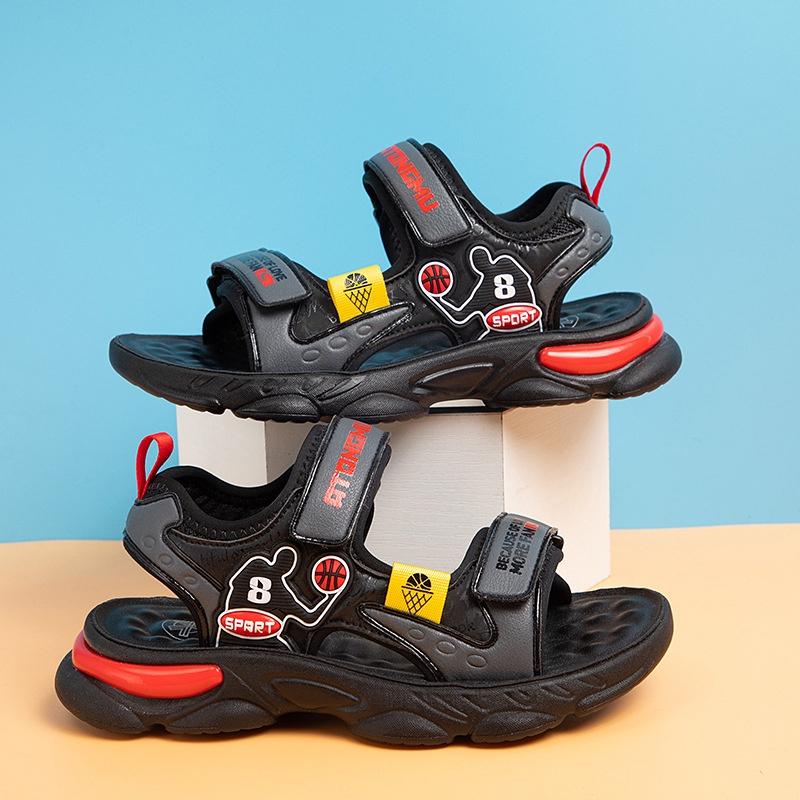 Sandal bé trai đi học đi chơi phong cách da mềm siêu nhẹ chống trượt