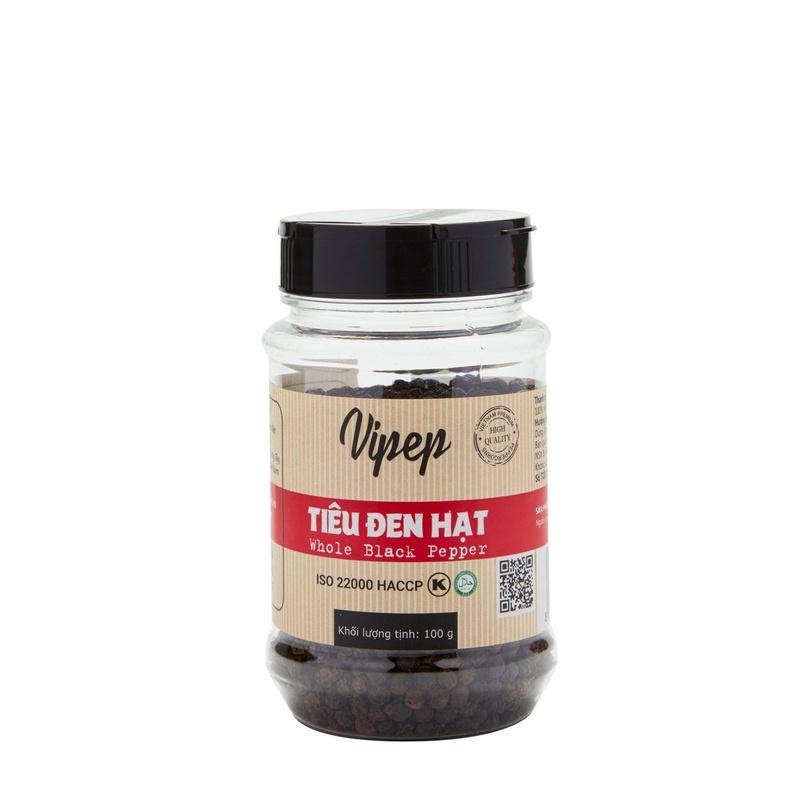 Tiêu đen hạt Vipep nguyên liệu sạch nguyên chất chuyên dùng chế biến món ăn 100g
