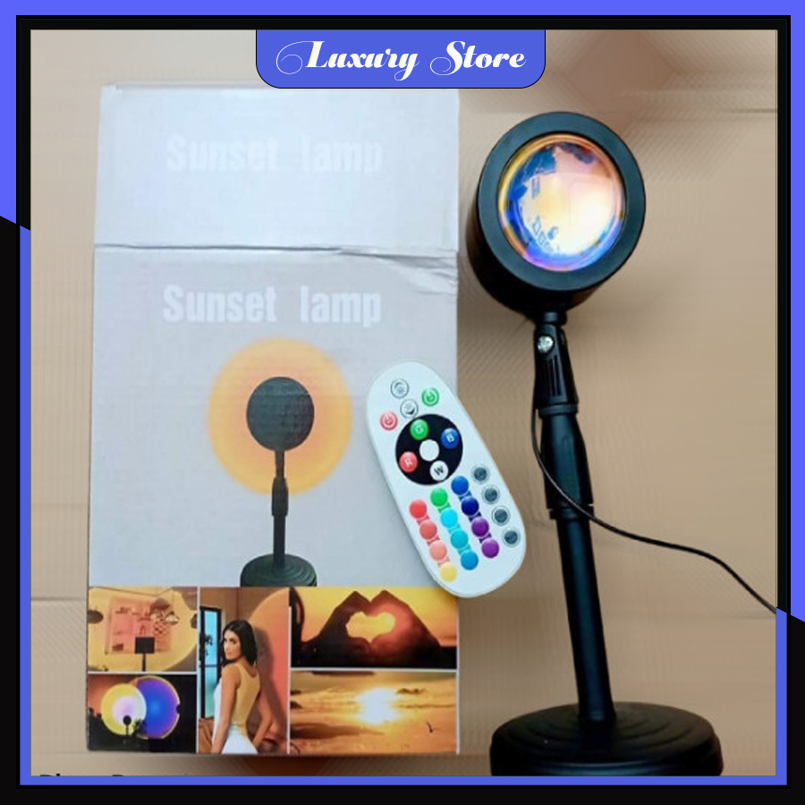 Đèn rọi chiếu hoàng hôn Sunset 16 màu hiệu ứng ánh sáng đẹp có remote điều khiển màu thích hợp chụp ảnh sống ảo - Hàng chính hãng