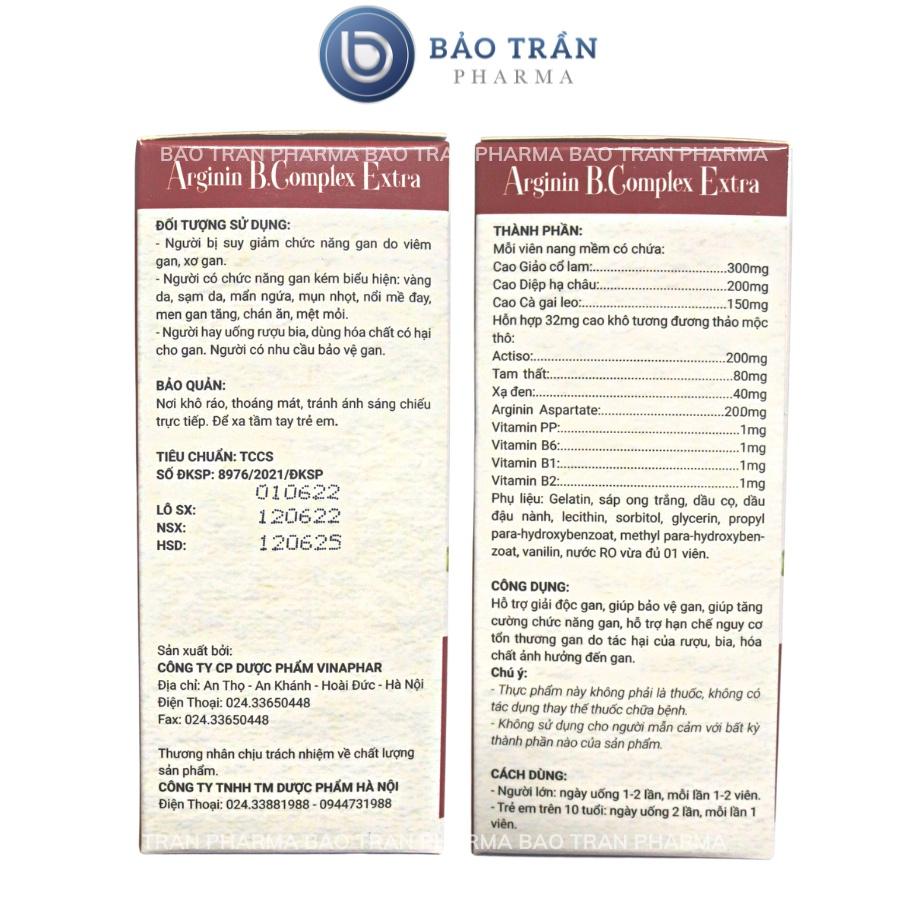 Viên uống bổ gan Arginin B complex hỗ trợ giải độc gan, làm mát gan, giảm m ụ n nóng trong