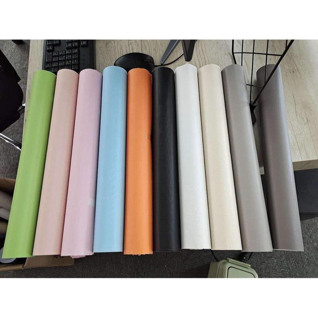 10m Giấy dán tường màu hồng trơn vân nổi - 10m decal dán tường màu hồng vân nổi có keo sẵn