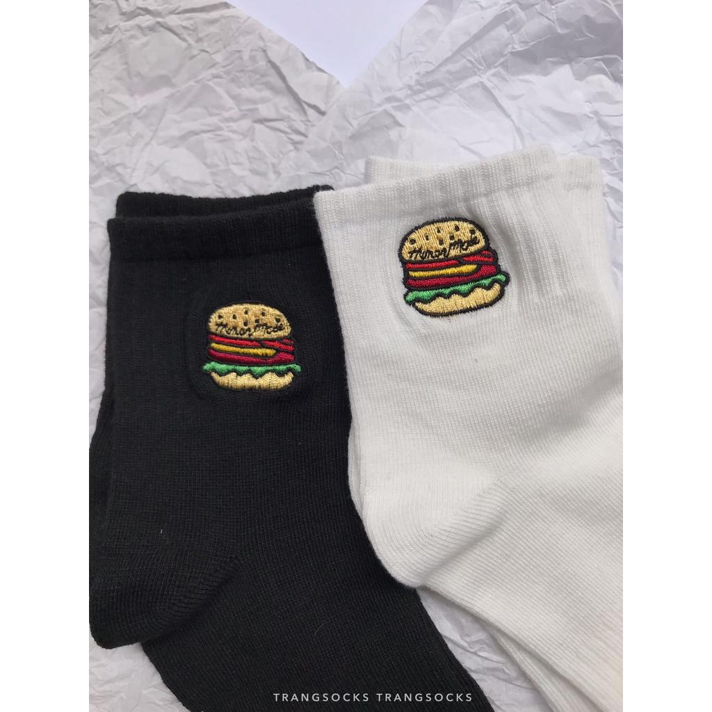 Tất vớ cao cổ hoạ tiết thêu hình Humburger