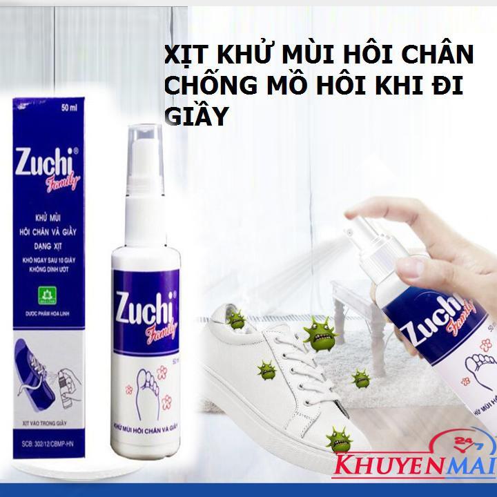 Xịt Zuchi khử mùi hôi chân và giày chính hãng