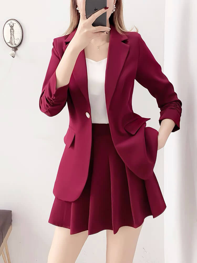 Sét vest 3 món váy xếp ly