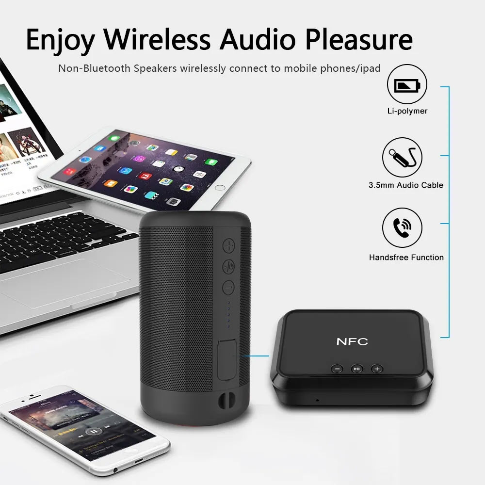 [Tặng ngay] Cốc sạc trị giá 139K - Thiết Bị Nhận Bluetooth Cho Loa Và Amply BL-B10 NFC - Desktop Bluetooth Receiver