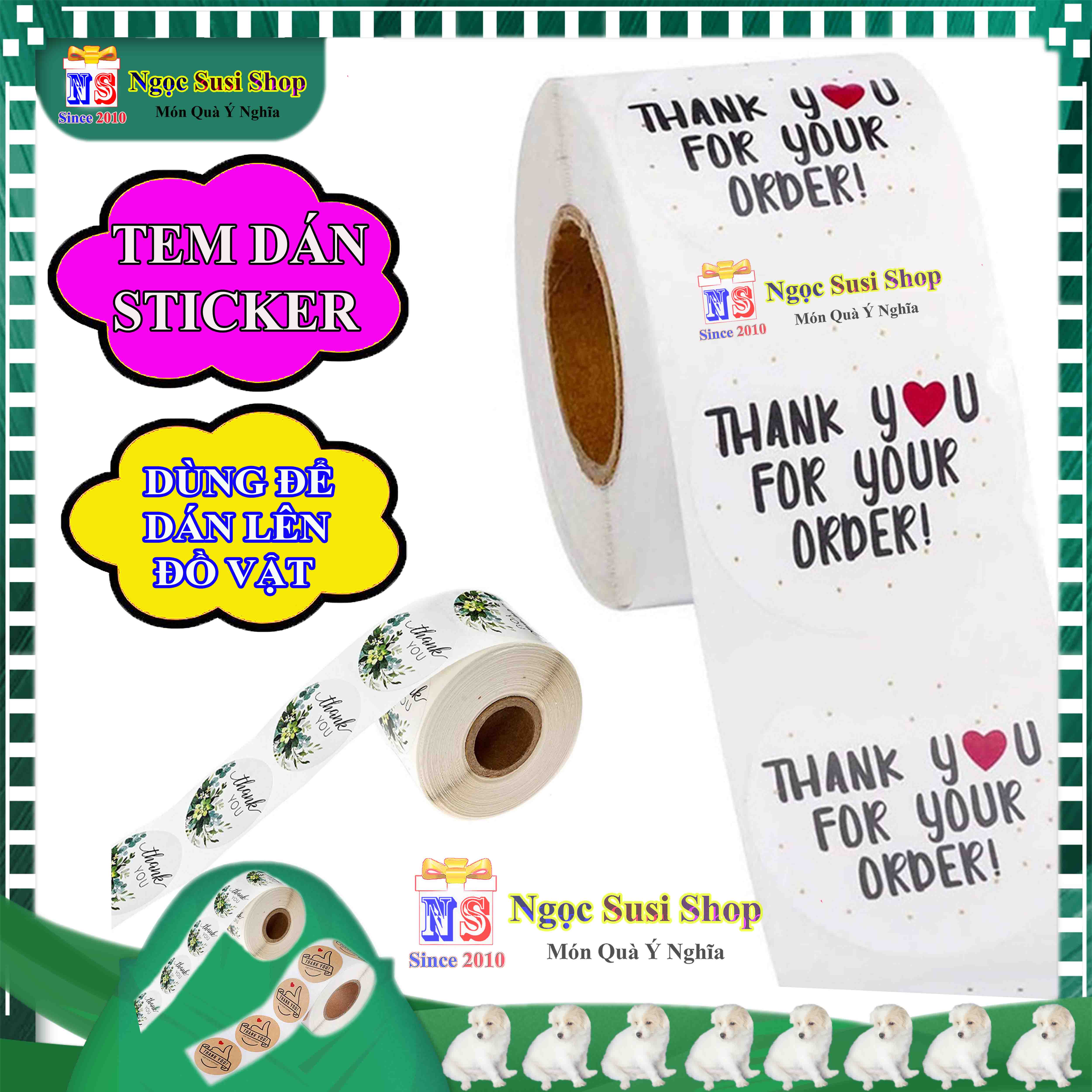50 STICKER DECAL TEM NHÃN DÁN THANK YOU CẢM ƠN - GIAO NGẪU NHIÊN MẪU