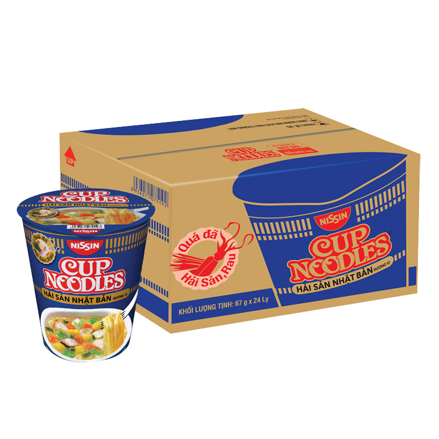 Thùng 24 Ly Mì Cup Noodles Hương Vị Hải Sản Nhật Bản (67g / Ly)