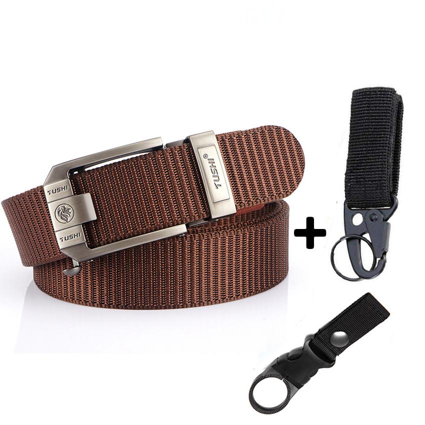 Kim Loại Khóa Tự Động Canvas Nam Dây Nylon Dày Quần Dây Khoác Ngoài Trời Đa Chức Năng Chiến Thuật Thiết Kế Dây Lưng Nam
