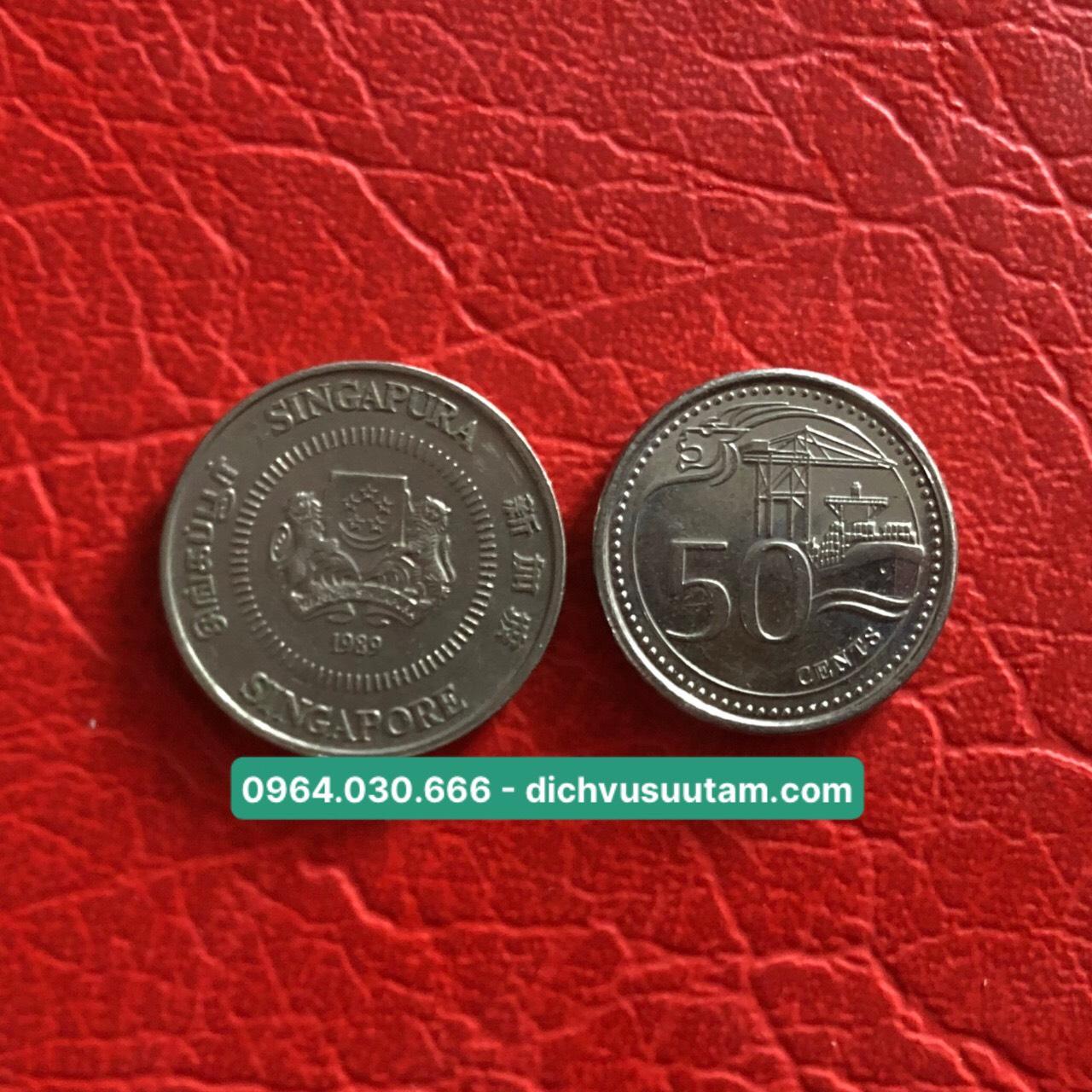 Đồng xu Singapore 50 cent phiên bản mới sưu tầm