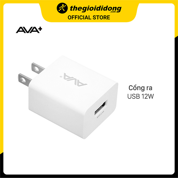 Adapter sạc USB 12W AVA+ ASUC01 - Hàng Chính Hãng