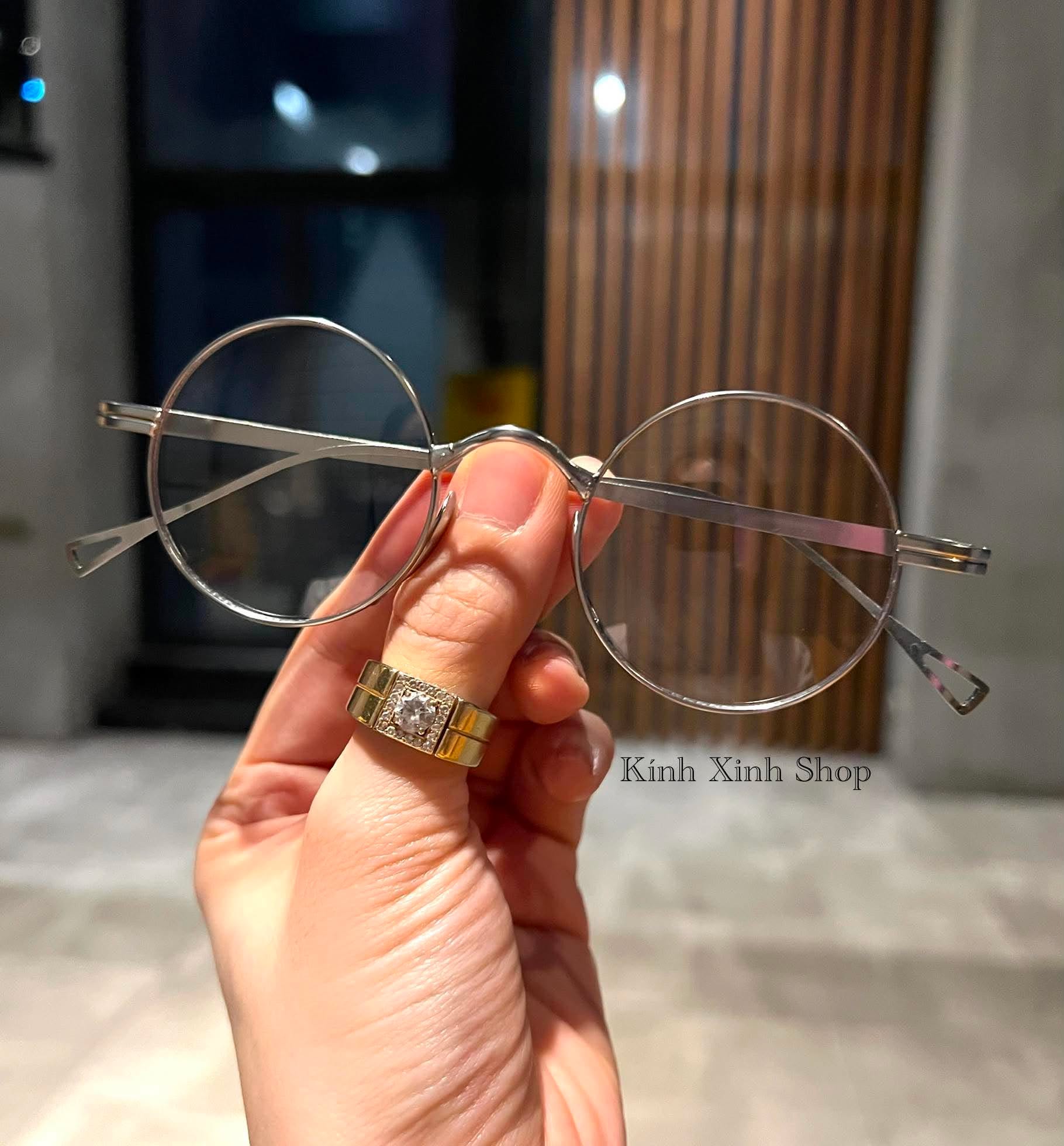 Kính Mắt tròn nhỏ gọng Titanium -Đường kính 4,3cm