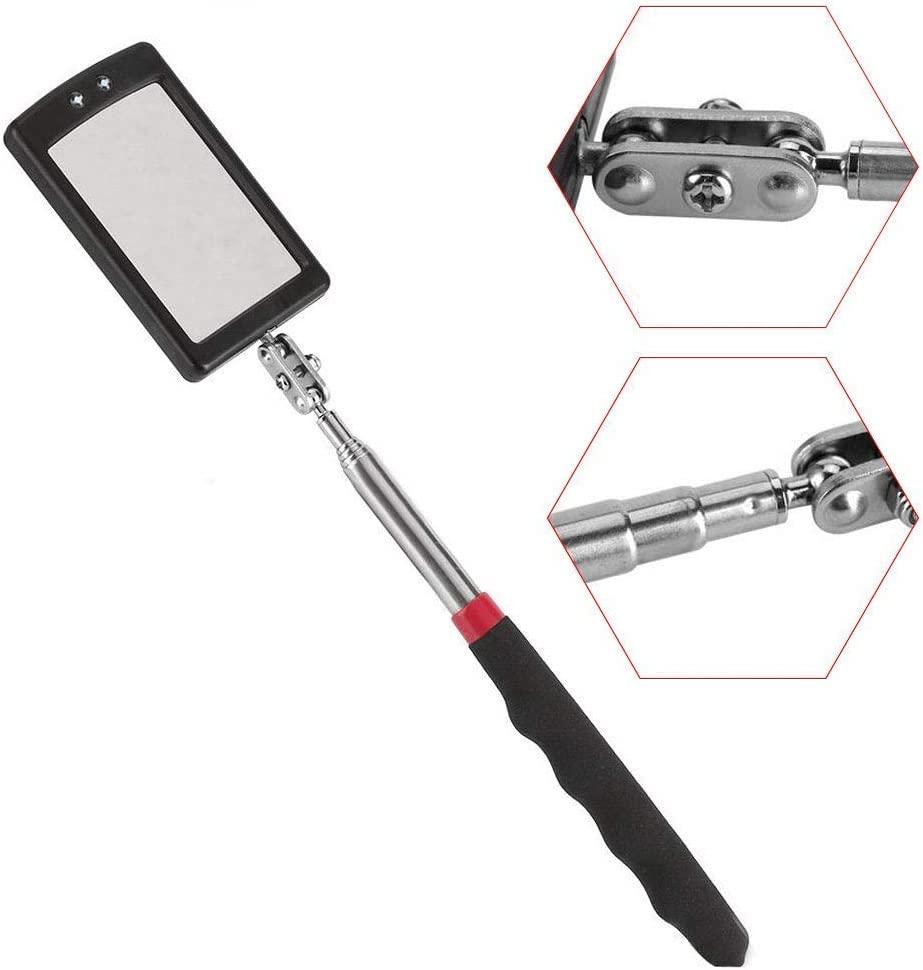 Gương kính thiên văn bằng kính thiên văn với 2 đèn LED ánh sáng, tay cầm đệm linh hoạt và không có, công cụ kiểm tra xe hơi