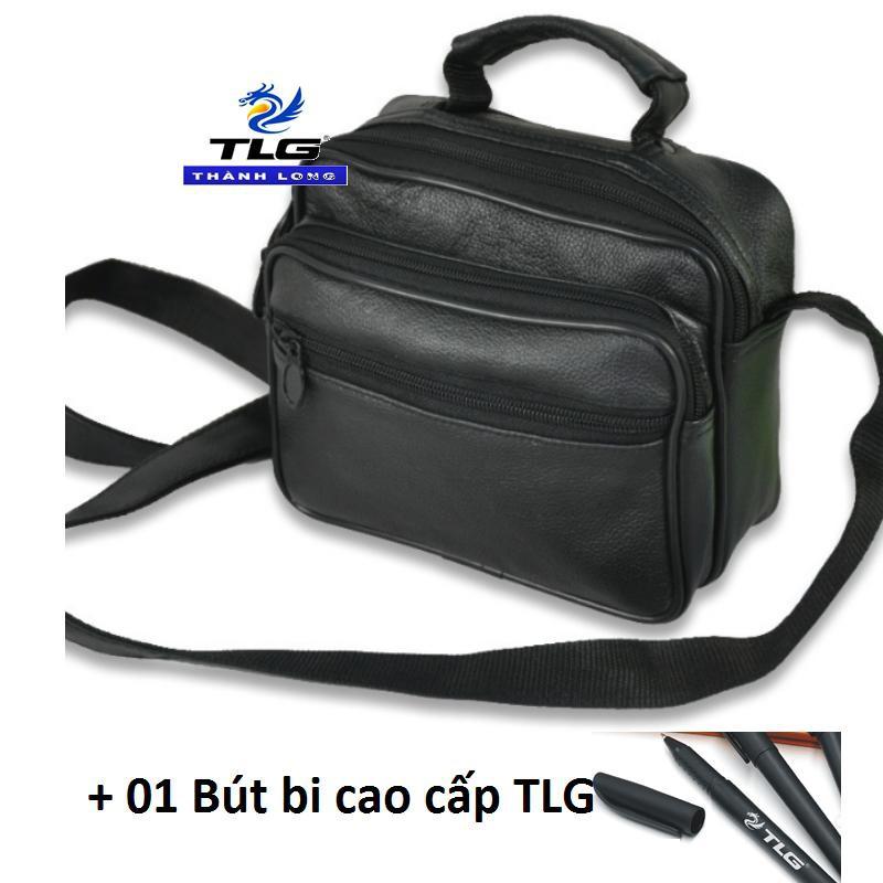 Túi đeo chéo cho nam da thật Thành Long TLG 208250 + 01 bút bi cao cấp TLG