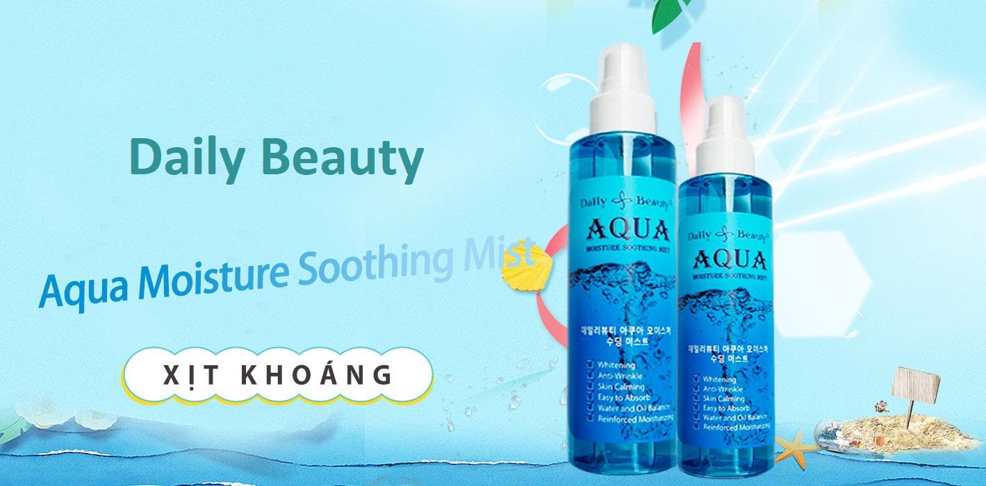 Combo 8 hộp Xịt khoáng Daily Beauty Aqua Moisture Soothing Mist xuất xứ Hàn Quốc