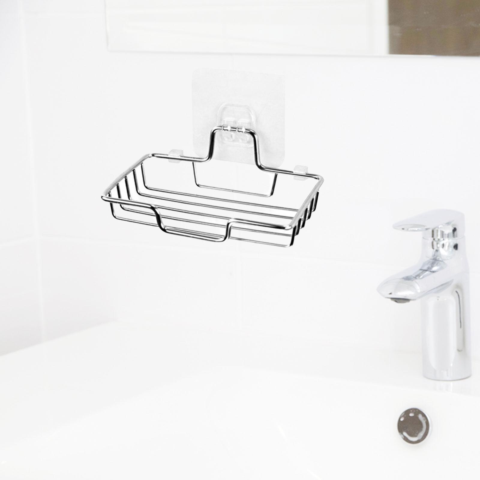 Soap Dish Self Adhesive Punch Free Wall Mount for Hotel Countertop Bathroom