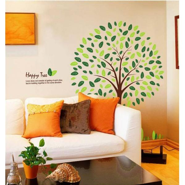 Decal trang trí tường - Cây lá hình tròn Xinh xắn