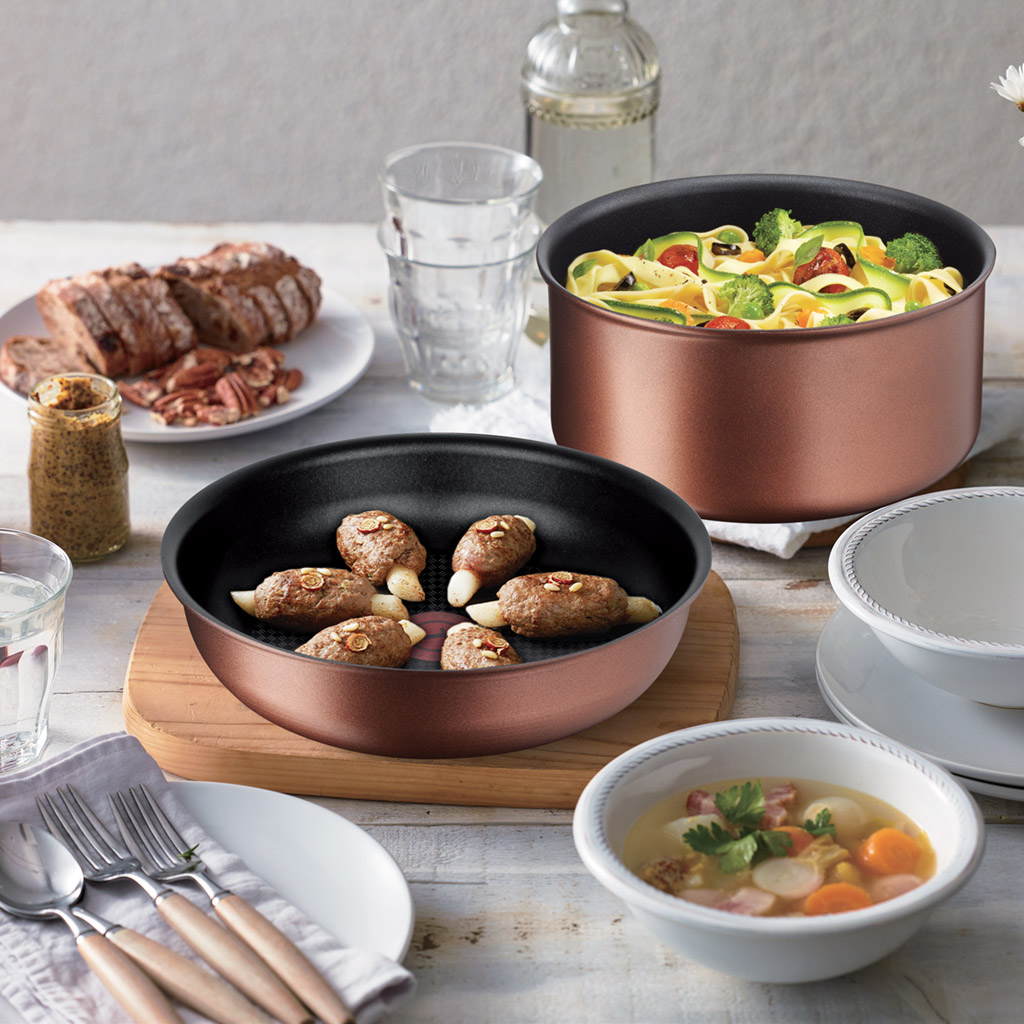 Bộ nồi chảo cán rời 5 món Tefal Ingenio Resource L6759522 - Lớp phủ Titanium Pro 2X - Độ bền lên tới 8 năm - Hàng chính hãng