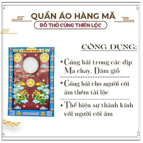 Combo Cúng Áo Gấm Ông/Bà Cao Cấp Hàng Mã Đồ Thờ Cúng Thiên Lộc - Gồm Áo Quần Nón Mắt Kính Dép Điện Thoại