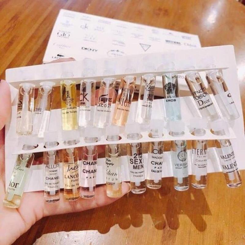 BỘ 20 CHAI TEST NƯỚC HOA MINI 20 MÙI NGẪU NHIÊN - NƯỚC HOA MINI TEST NHIỀU MÙI CHUẨN PHÁP LƯU HƯƠNG SUỐT 18H