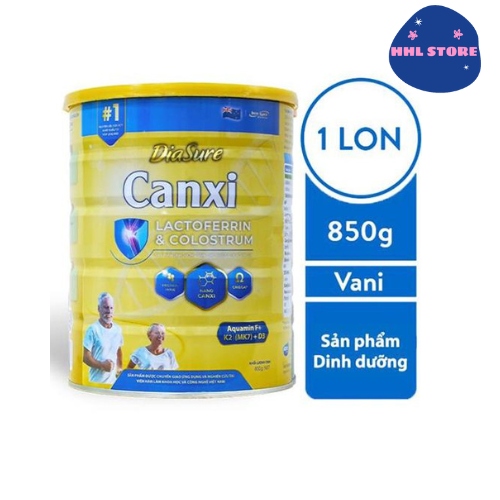 Sữa Diasure Canxi  Xương Khớp Lon 850g- Hỗ trợ bổ sung dinh dưỡng, phòng chống loãng xương