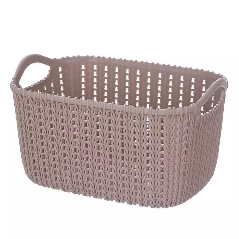 Giỏ Nhựa Giả Mây Đựng Đồ Đa Năng Ht707 - Giao Ngẫu Nhiên - Hàng Loại 1