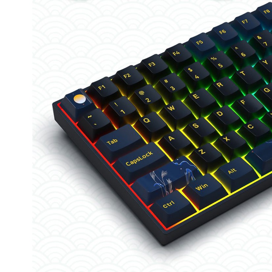 Bàn phím cơ không dây Newmen GM840 Pro  (Hạc - Trăng &amp; Mây) G-Pro Yellow Axis - Hàng Chính Hãng