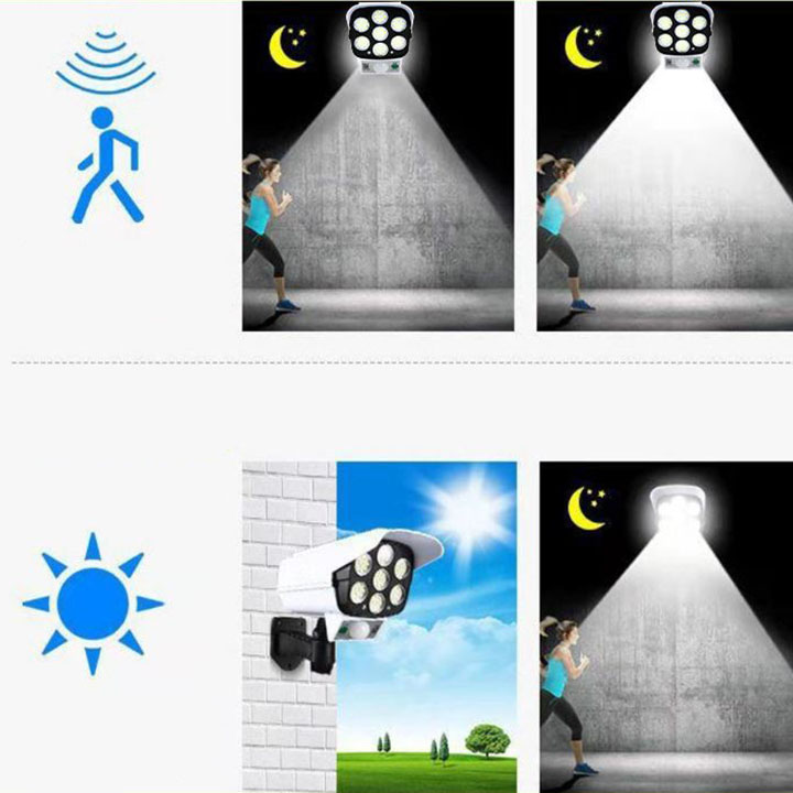 ĐÈN CẢM ỨNG NĂNG LƯỢNG MẶT TRỜI MÔ HÌNH CAMERA CHỐNG TRỘM