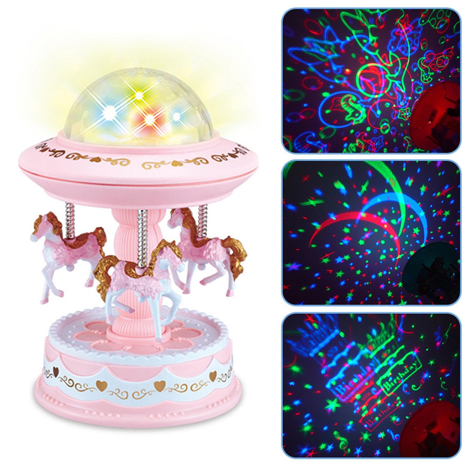 Music Box Night Light Carousel Style for Decoration Desktop Office