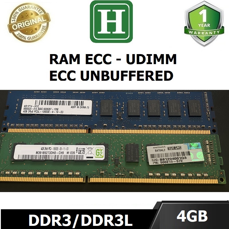 Ram ECC UDIMM (ECC UNBUFFERED) DDR3 4GB bus 1333