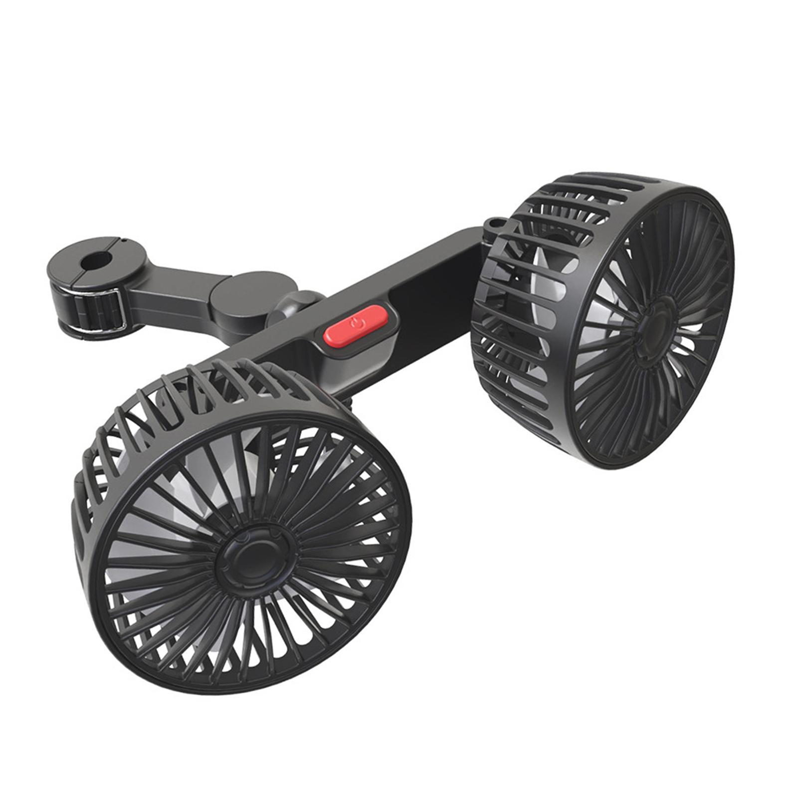 Car Fan USB Degrees Rotary Accessories 3 Speeds Portable Air Circulation Fan Strong Wind Fan for Sedan RV Vehicle SUV
