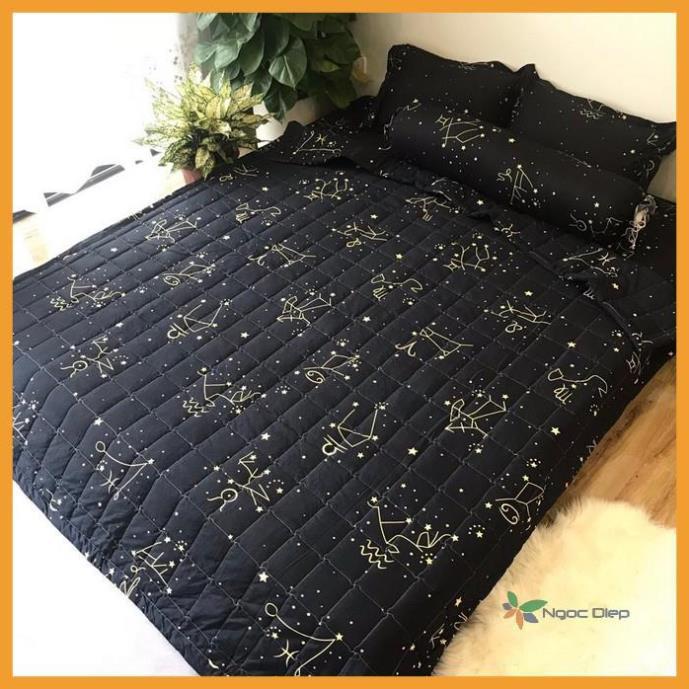 Set 4 Món Chăn Hè Trần Bông Ga Gối Poly Cotton Nhiều Mẫu