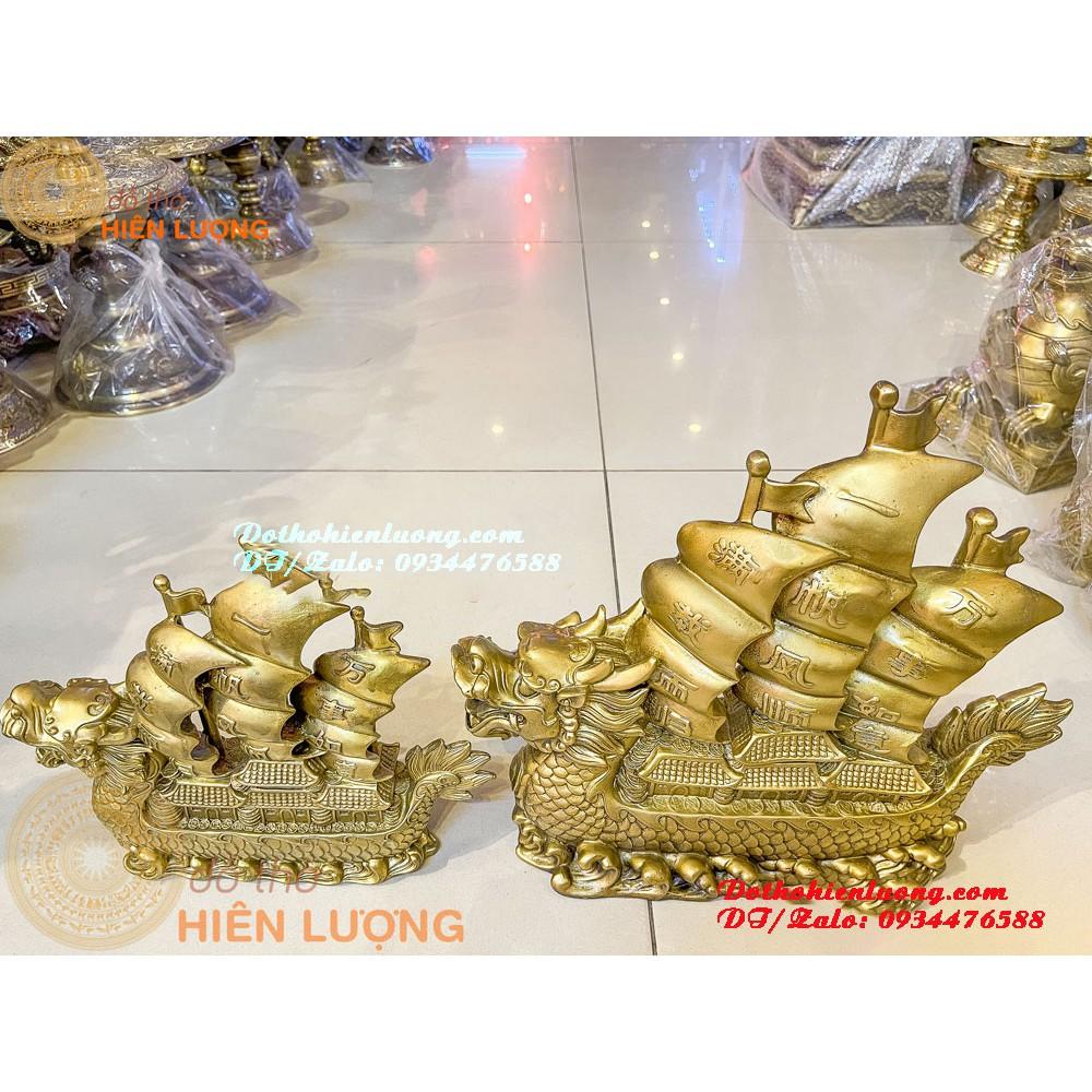 Thuyền Đầu Rồng - Thuận Buồm Xuôi Gió Màu Vàng Bằng Đồng Thau Nguyên Chất Phong Thủy Các Cỡ