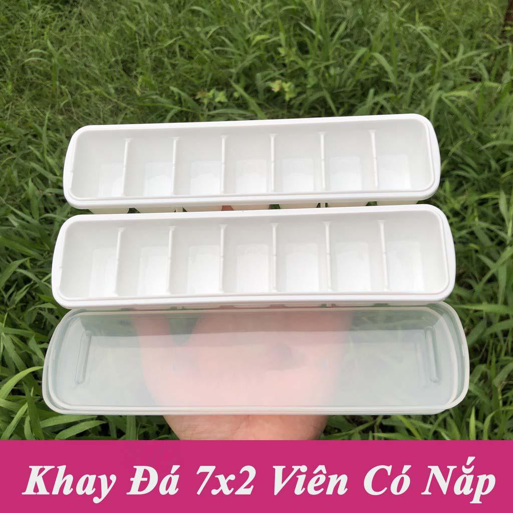 Khay Làm Đá Viên To, Viên Nhỏ Bằng Nhựa Có Nắp và Không Nắp