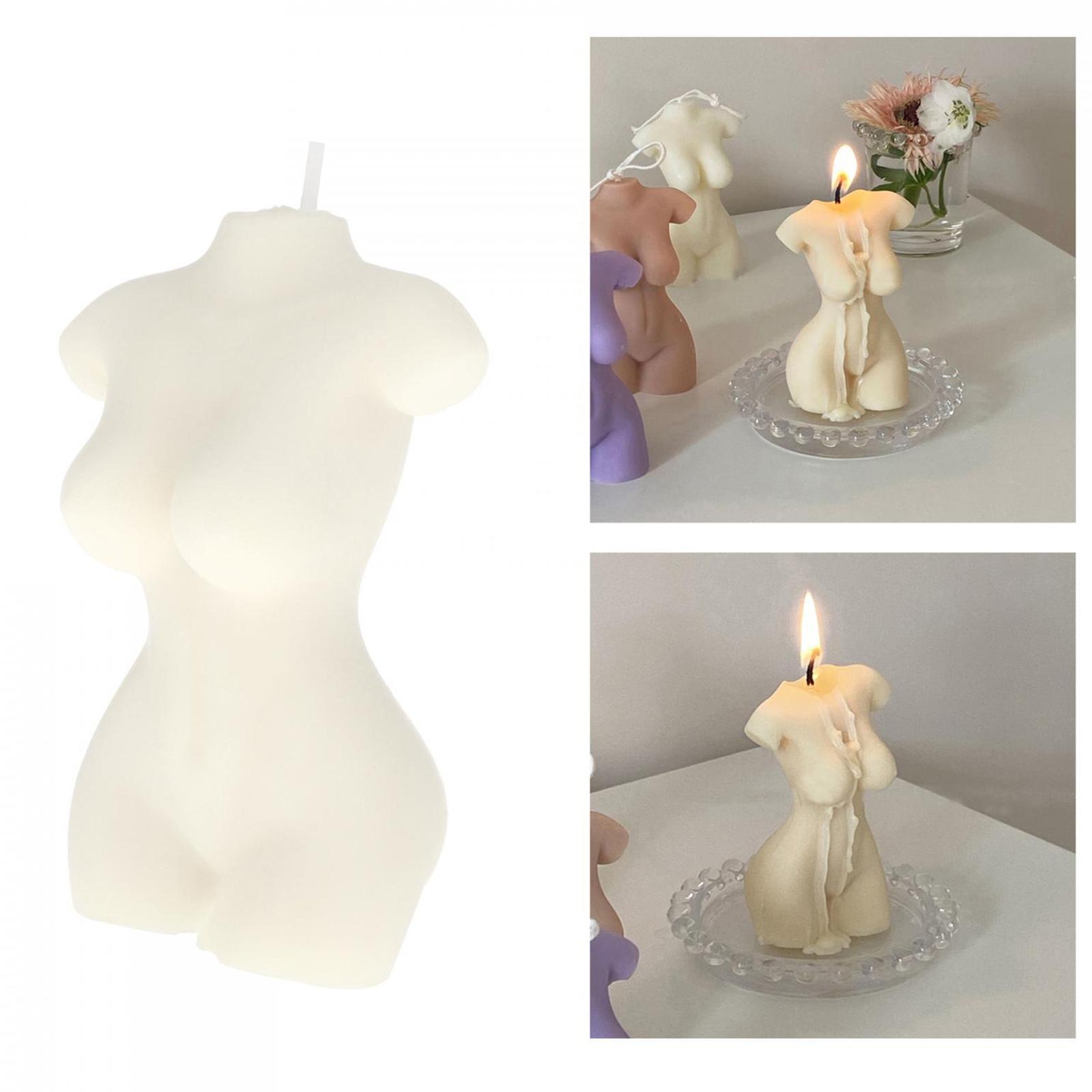 Human Female Body Bust Scented Statue Candle Office Decorative Photo Props