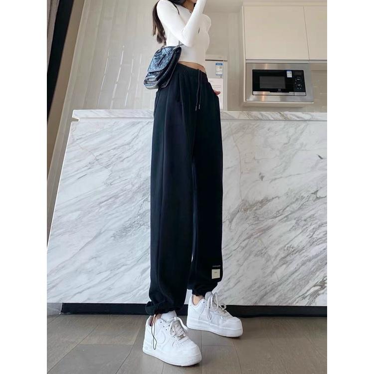 Quần thun nữ jogger chốt gấu quần baggy ulzzang dáng xuông phong cách Hàn Quốc