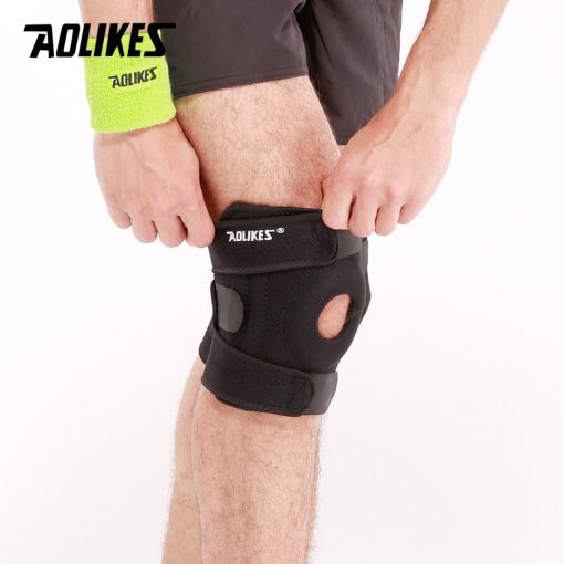 Đai hỗ trợ khớp gối khi vận động Aolikes A-7618 lò xo đàn hồi kết hợp đệm silicon bảo vệ đầu gối