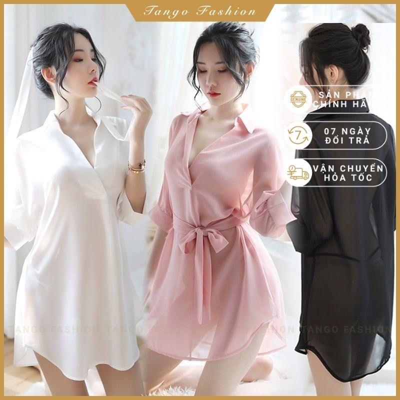 Áo sơ mi ngủ nữ cao cấp - váy ngủ đẹp dài quyến rũ, đồ mặc nhà gợi cảm