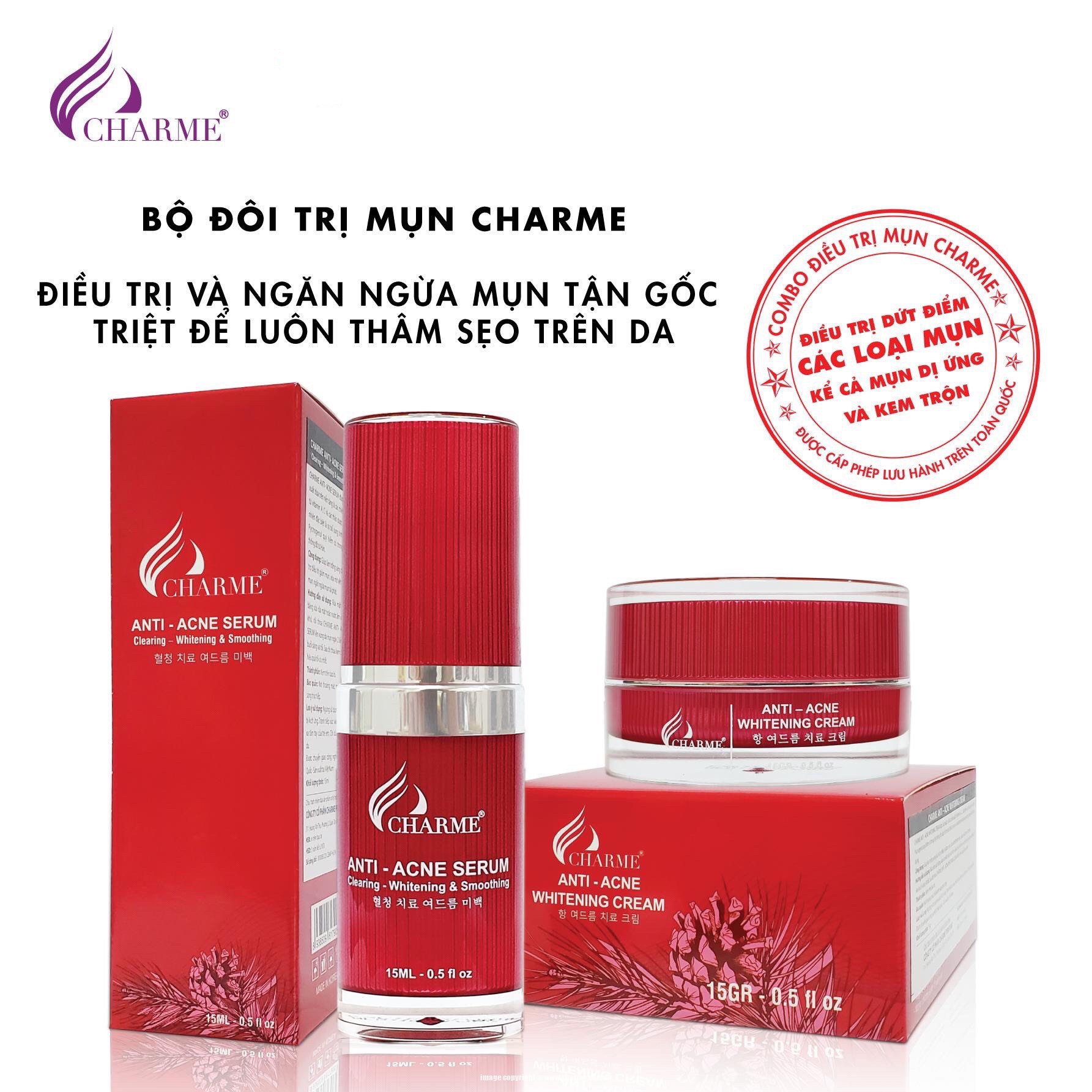 Serum Mụn CHARME Thông Đỏ Anti Acne Ngừa Mụn Trắng Da 15ml