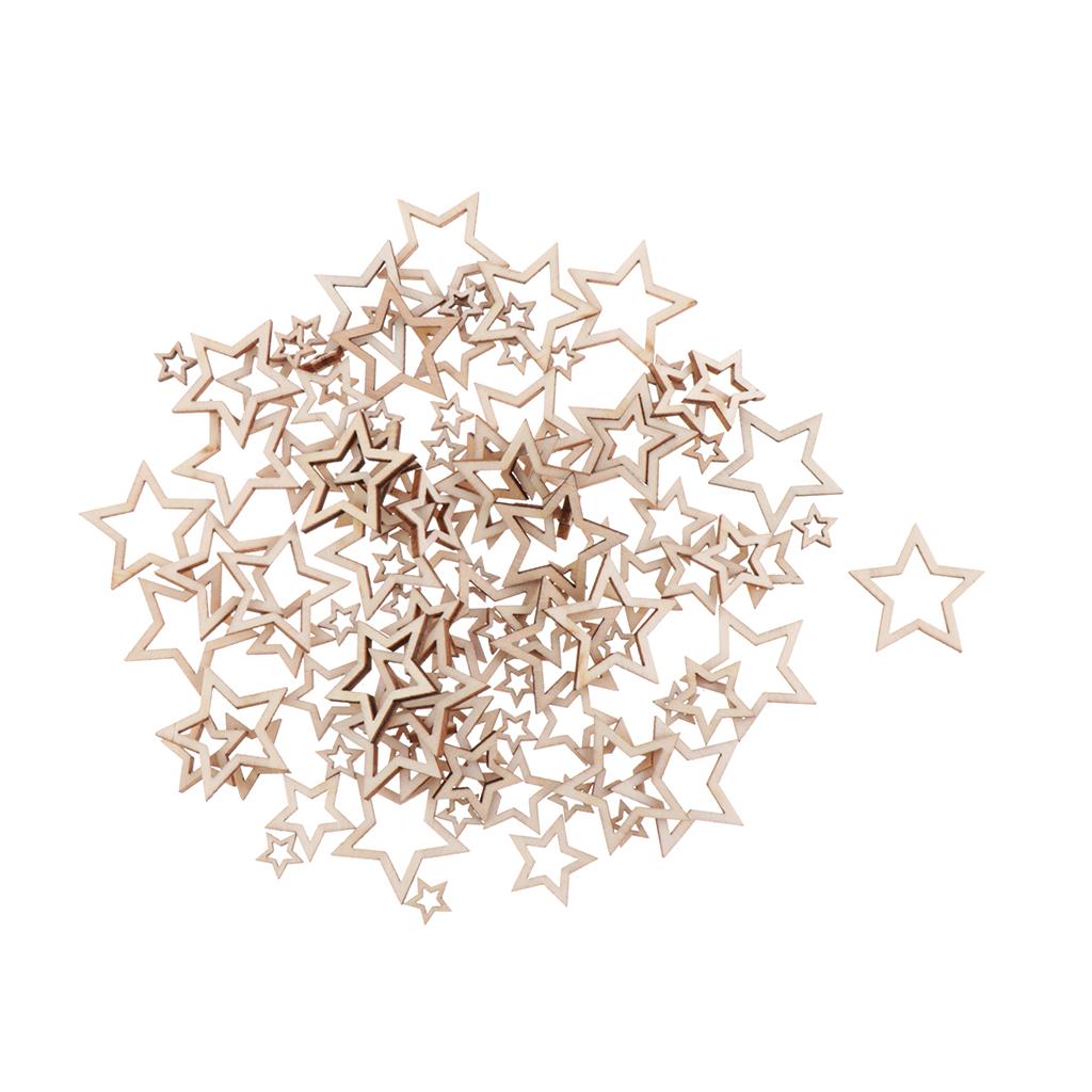100 Miếng Gỗ Tự Nhiên Chưa Hoàn Thành Cutout Lát Cho DIY Thủ Công Trang Trí