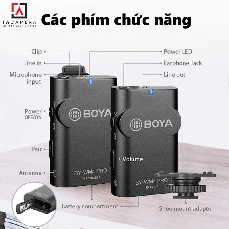 Micro Không Dây Boya BY-WM4 Pro-K1 ( TX+RX ) - Hàng  Chính Hãng