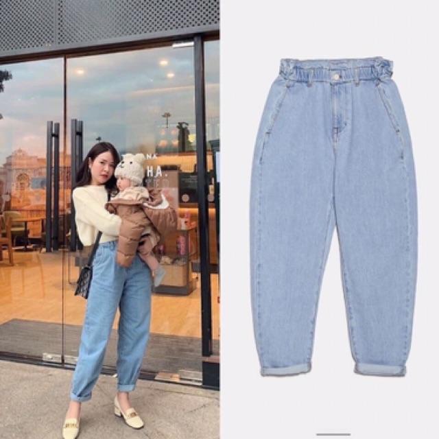 Quần Baggy jean lưng thun mẫu mới Size S M L