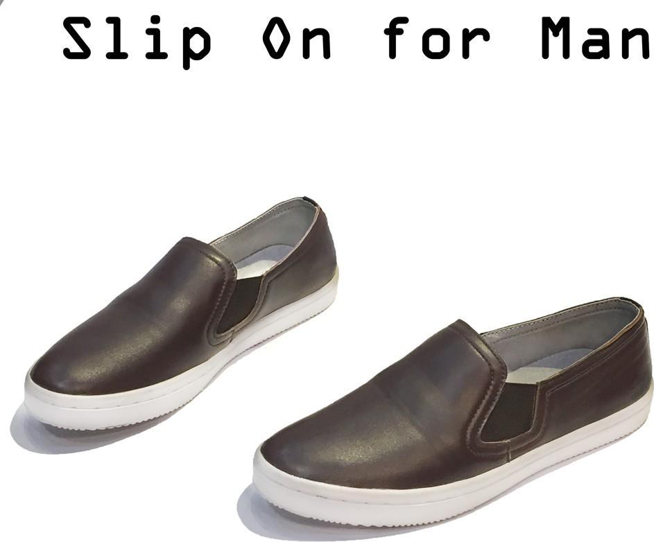 Slip On nam da bò mềm đế cao su siêu êm chân VN-SL18