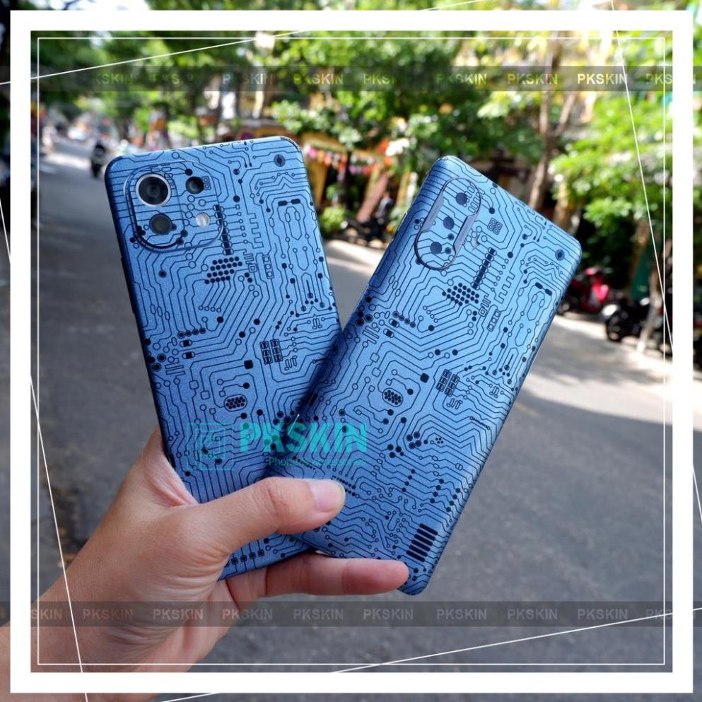 Miếng dán skin vân điện dành cho mi 11/11 pro , mi 12, mi 10, mi 10s, mi 10T pro, mi 11 lite ,11T ,11 ultra