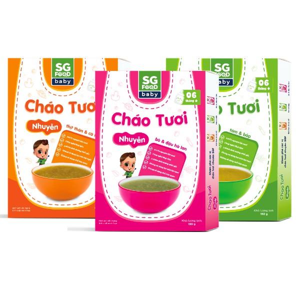 Combo 3 Cháo Nhuyễn Sài Gòn Food 150g (Thịt Thăn - Bò - Tôm)